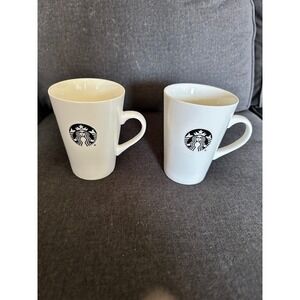 Starbuck's Tall 16oz Mugs Black Logo - Set of 2